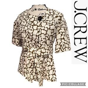 NWT J. Crew Collection Giraffe Safari Jacket brown & cream size 8